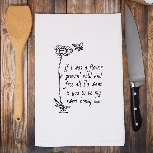 Kökshandduk – Flower Wild and Free Sweet Honey Bee