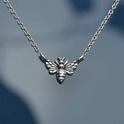 Halsband – Silverbi på kedja