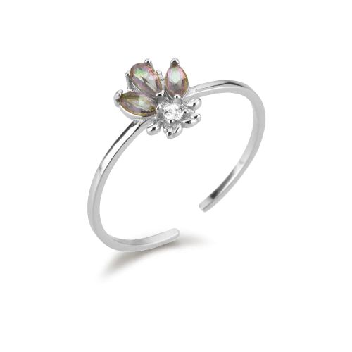 Ring – Geneve Honey Bee, silver – gråblå