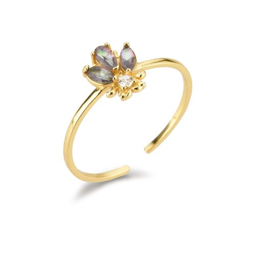 Ring – Geneve Honey Bee, guld – gråblå