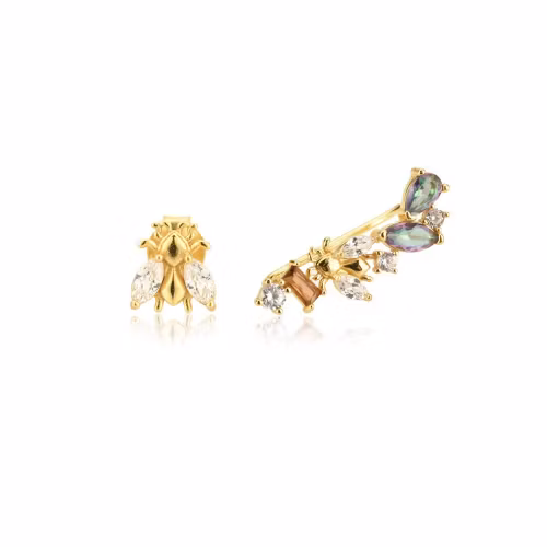 Öronklättrare & Örhänge – Geneve Bee Hive, guld