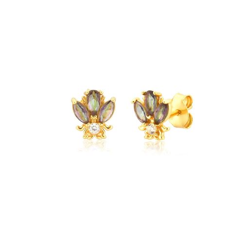 Örhänge – Geneve Honey Bee, guld – gråblå