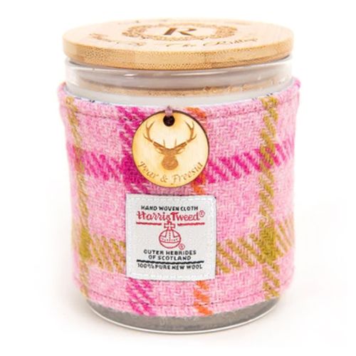 Doftljus, Created By The Ridleys – Pear & Freesia with Harris Tweed Sleeve