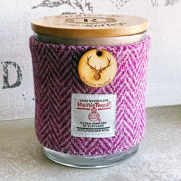 Doftljus, Created By The Ridleys – Highland Heather with Harris Tweed Sleeve