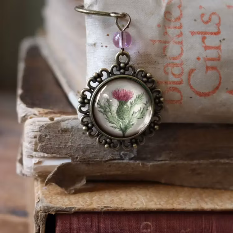 Bokmärke, book hook – Skotsk tistel