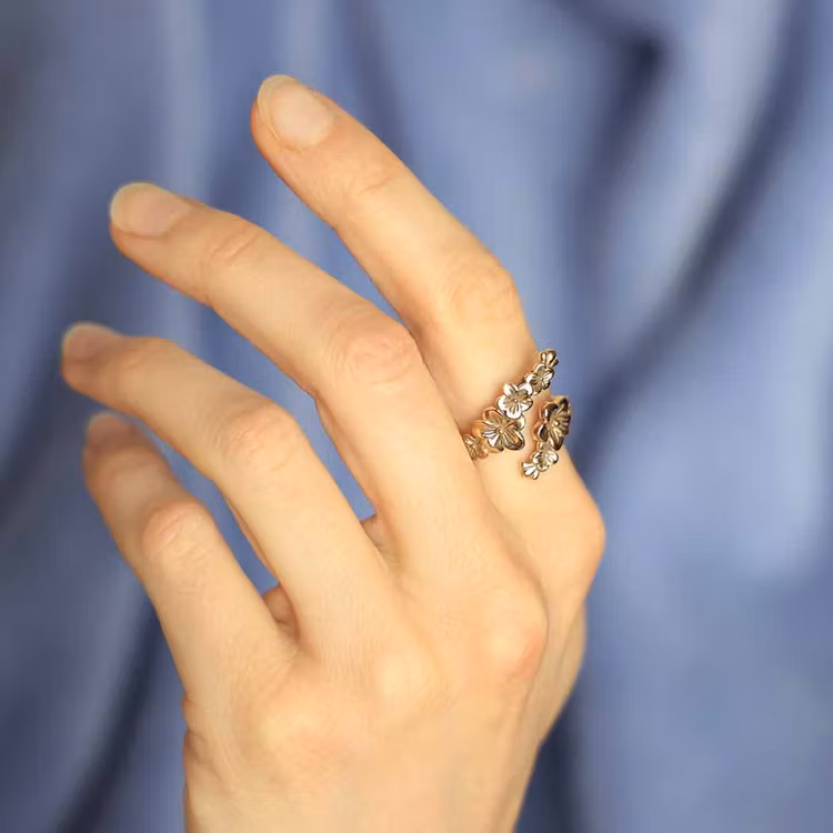 Ring – Körsbärsblomranka i brons