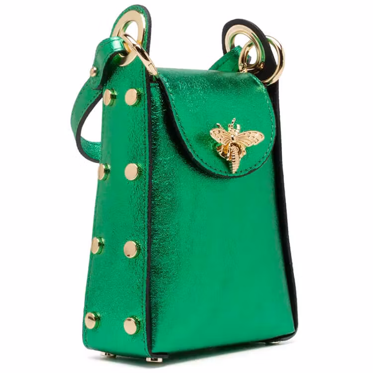 Handväska – The Bee Bag, grön metallic