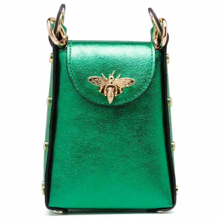 Handväska – The Bee Bag, grön metallic