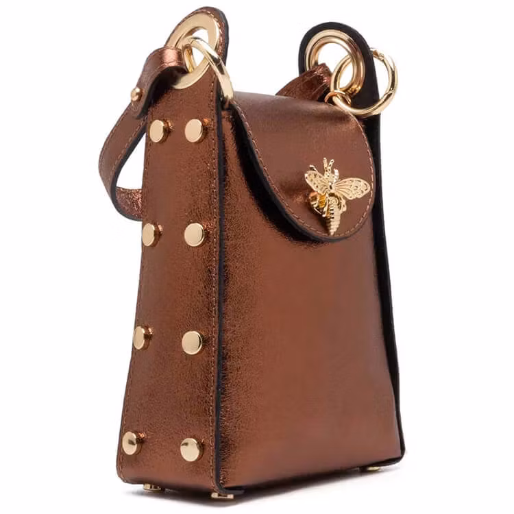 Handväska – The Bee Bag, brun metallic