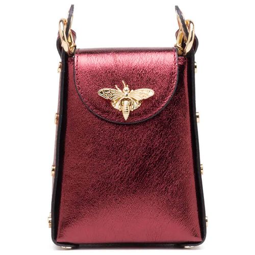 Handväska – The Bee Bag, vinröd metallic