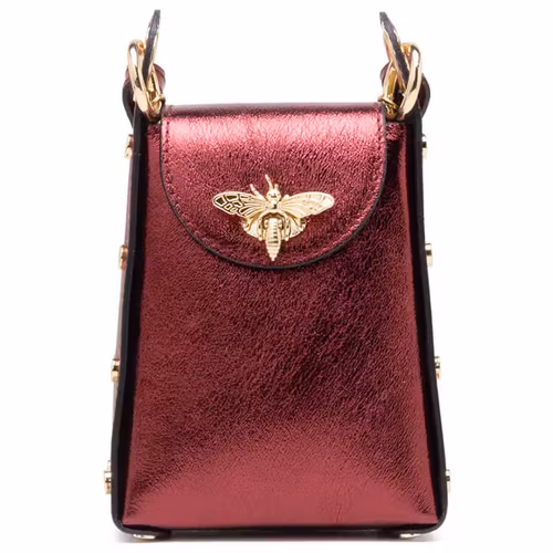 Handväska – The Bee Bag, vinröd metallic
