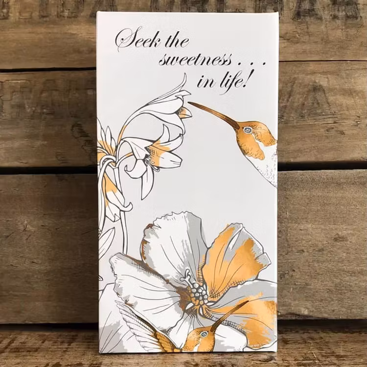 Halsband – Blommor i guld- & silverton med gnistrande kolibri