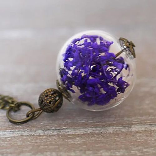 Halsband – Sommarglädje i glaskula, lila