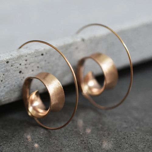 Örhängen – Spiral, roséguld