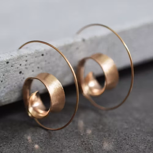 Örhängen – Spiral, roséguld