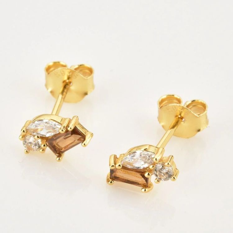 Örhänge – Geneve Honey Comb Crystal, guld