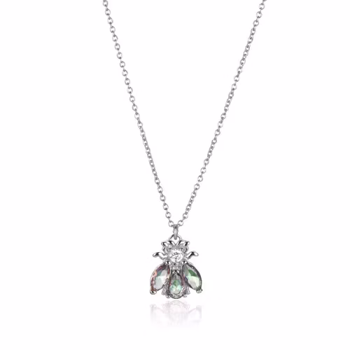 Halsband – Geneve Honey Bee, silver – gråblå