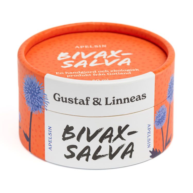 Ekologisk Bivaxsalva med apelsin i pappförpackning, 60 g