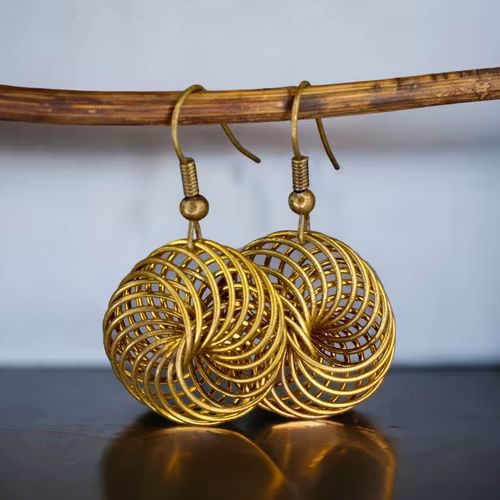 Örhängen – Fågelbon i brons