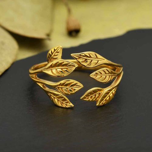 Ring – Flera små blad, brons