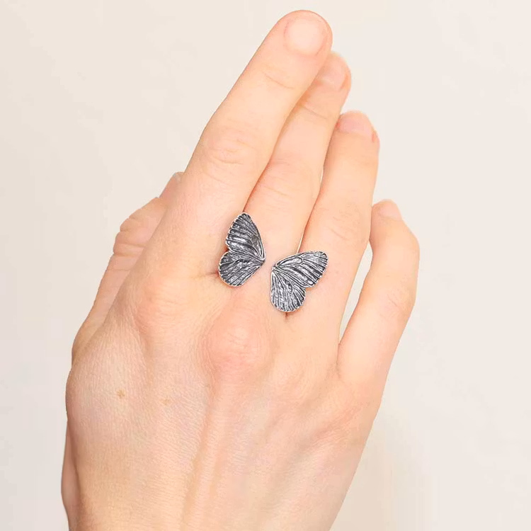 Ring – Fjärilsvingar, silver