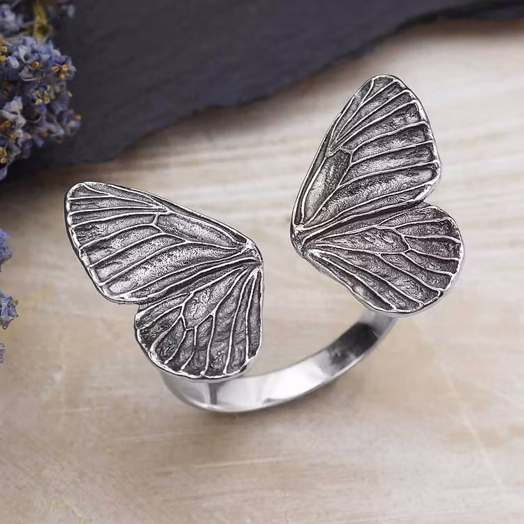 Ring – Fjärilsvingar, silver