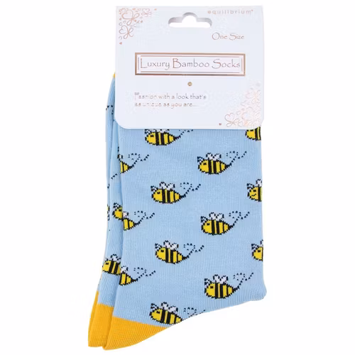Strumpor, bambu – Busy Bee, ljusblå