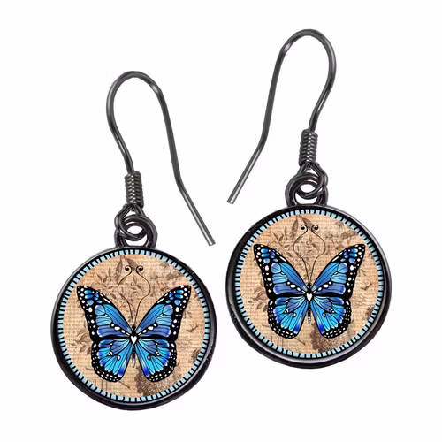 Örhängen – Monarkfjäril, blå