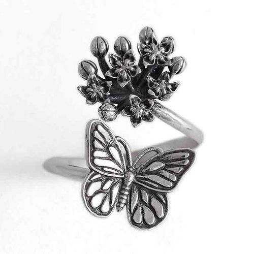 Ring – Monark & sidenört, silver
