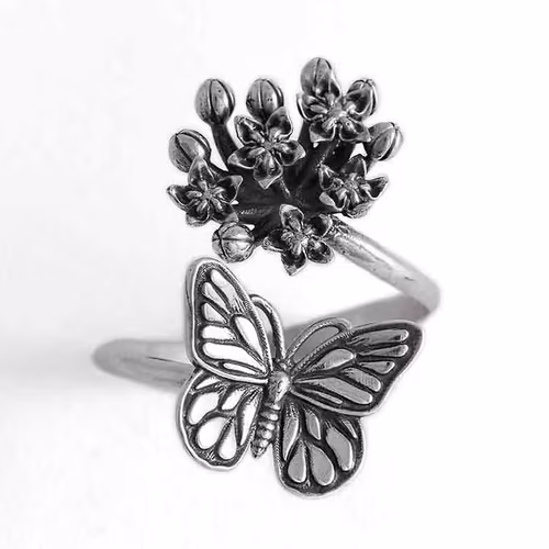 Ring – Monark & sidenört, silver