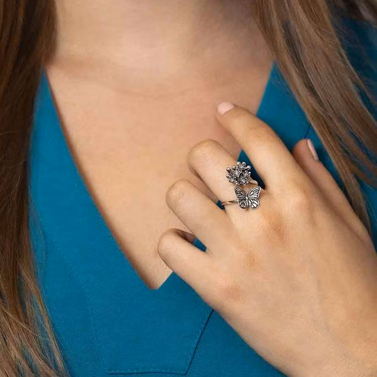 Ring – Monark & sidenört, silver