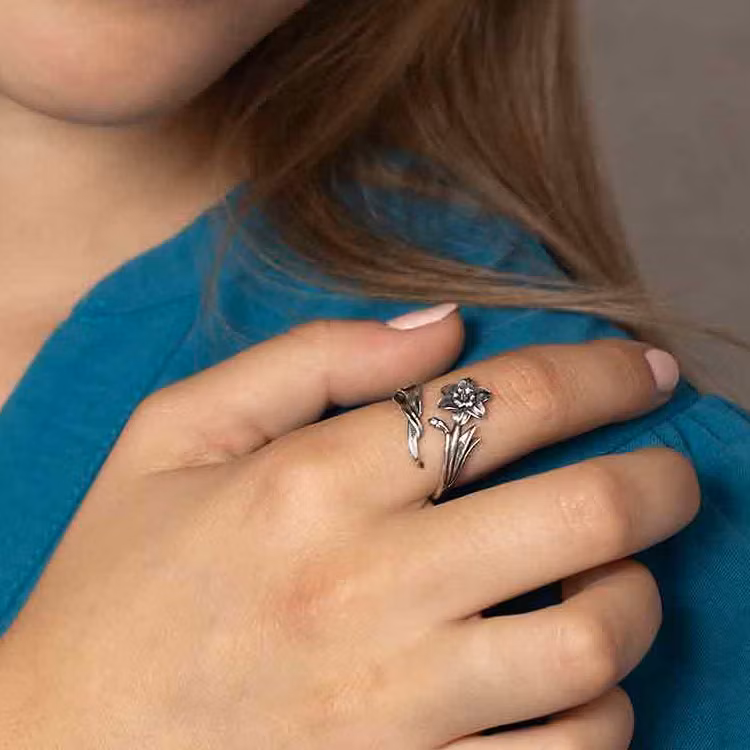 Ring – Påsklilja, silver