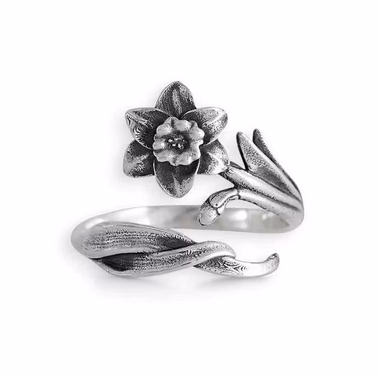 Ring – Påsklilja, silver