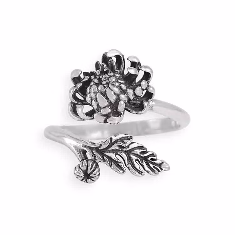 Ring – Krysantemum, silver