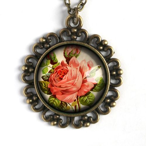 Halsband, ornamenterad berlock – Victoriansk ros