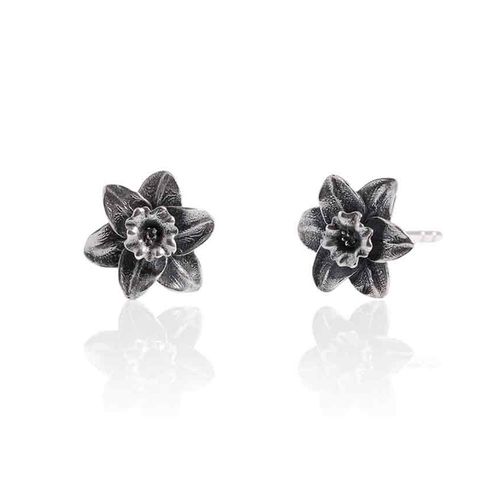 Örhängen – Påsklilja, silver