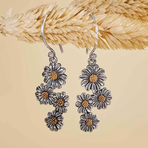 Örhängen – Tusenskönor i silver och brons