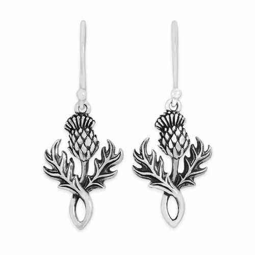 Örhängen – Tistel på krok, silver