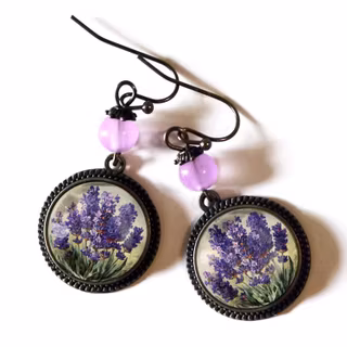 Örhängen, krok – Lavendel