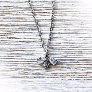 Halsband – Kristallbi, silver