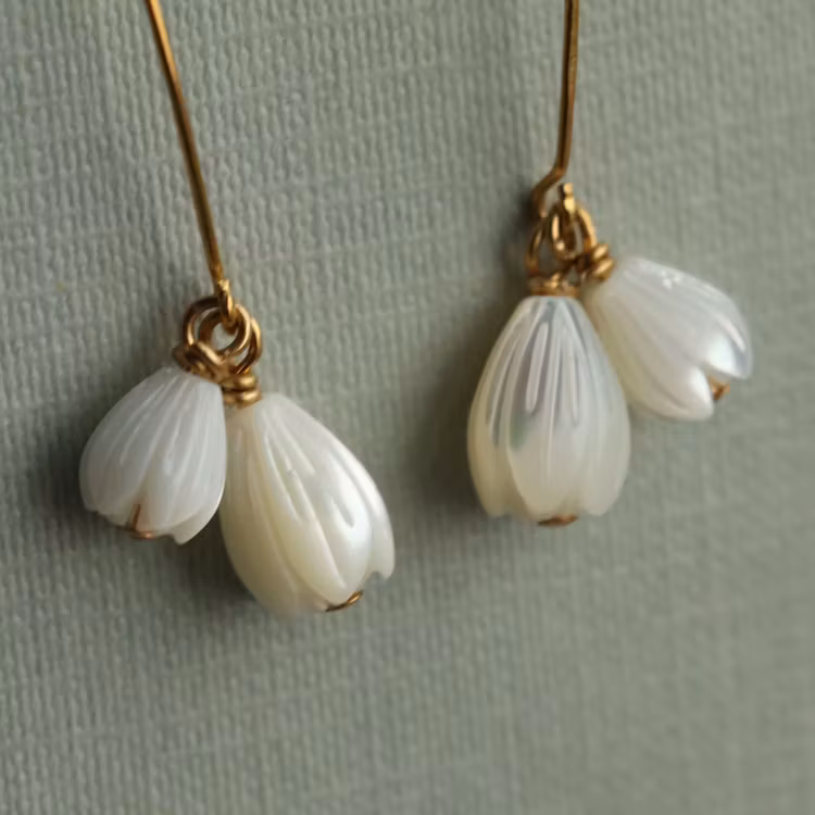 Örhängen – Snödroppar, guld
