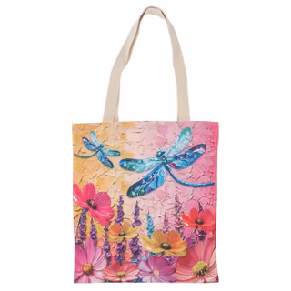 Tygkasse – Trollsländor & blommor