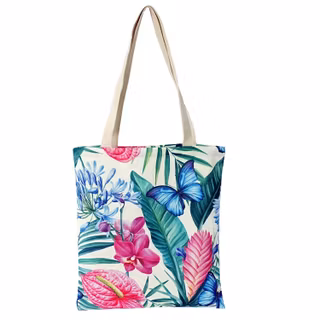 Tygkasse – Fjärilar & blommor