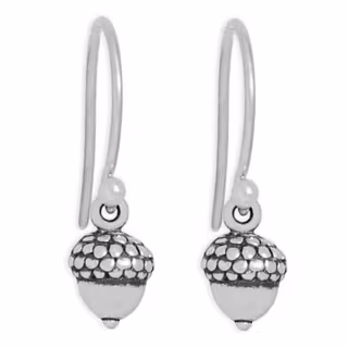 Örhängen – Ekollon på krok, silver