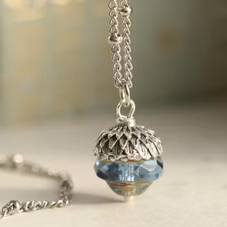 Halsband – Himmelsblå ekollon