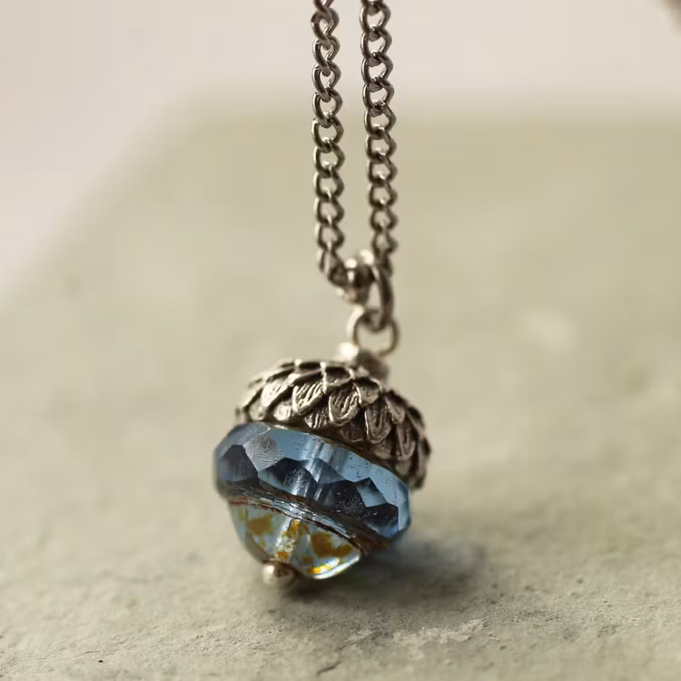 Halsband – Himmelsblå ekollon
