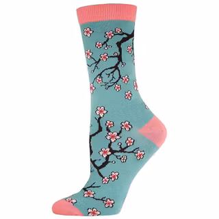 Strumpor, dam – Körsbärsblommor, grön