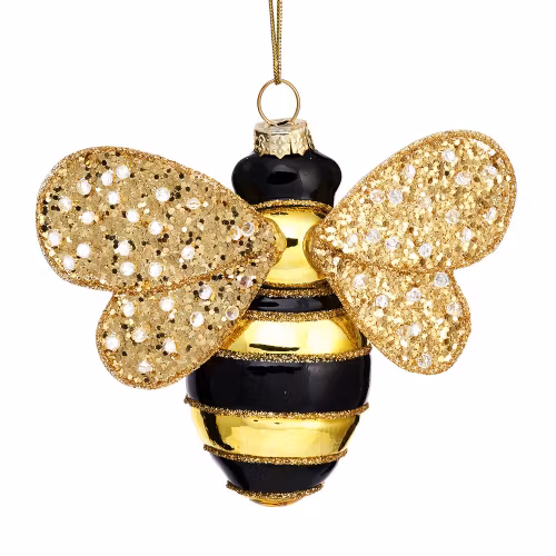 Julgransprydnad – Bi med glitter och stenar