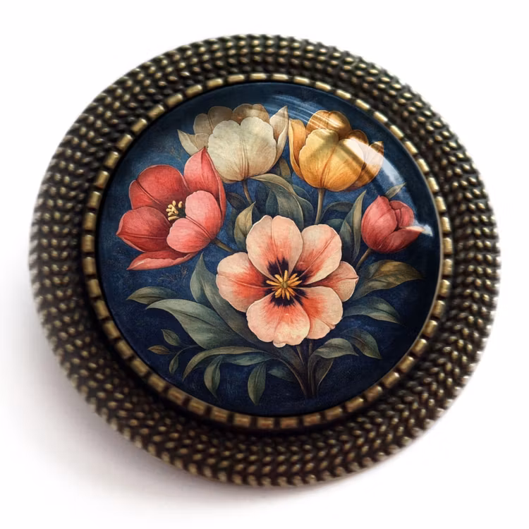 Brosch – Stämningsfulla tulpaner