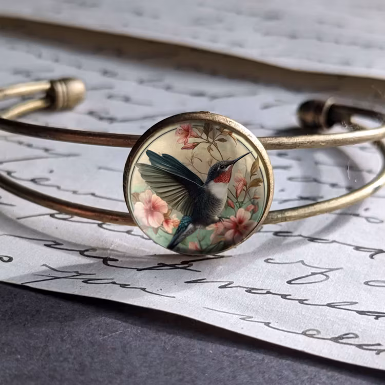 Manschettarmband – Kolibri, Art Nouveau